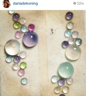 Colorful gems laid out by Daria De Koning, Fine Jewelry @dariadekoning on Instagram